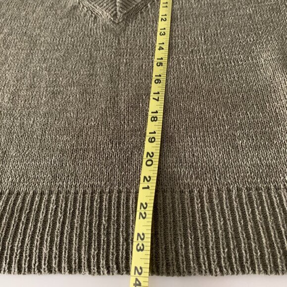 El Corte Ingles relaxed v-neck khaki/green chenille knitted sweater size small - Picture 7 of 7